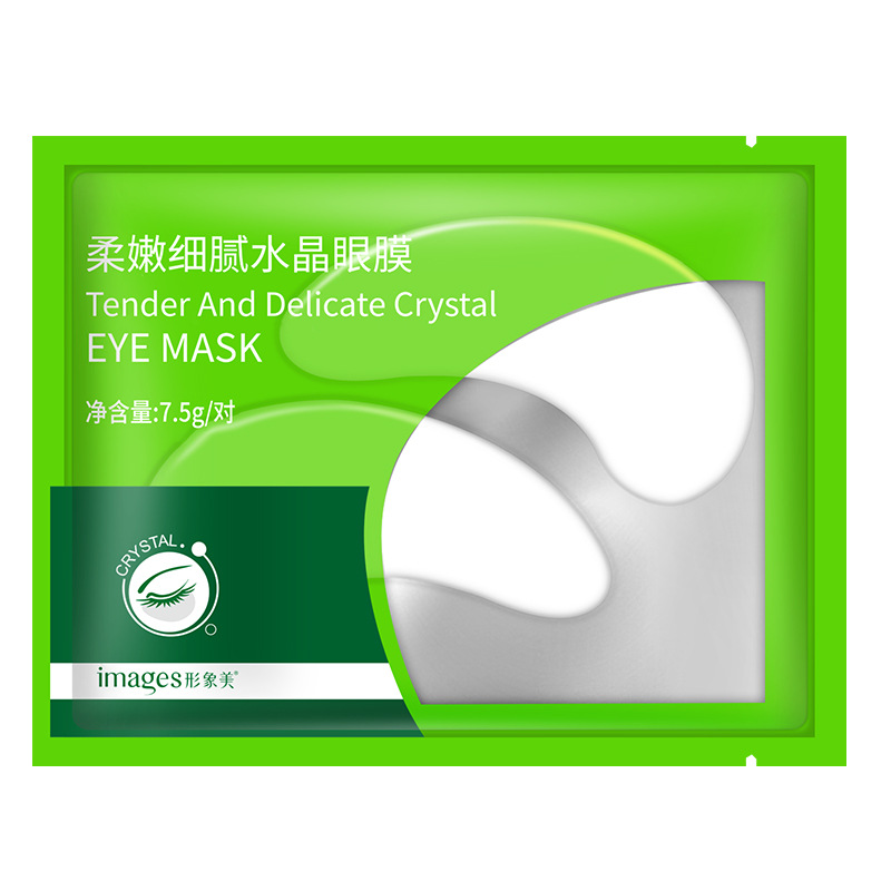 Imagen belleza Mung frijol barro cristal máscara de ojo transparente hidratante mejora los Círculos oscuros desvanecimiento líneas finas máscara de ojo bienes genuinos al por mayor