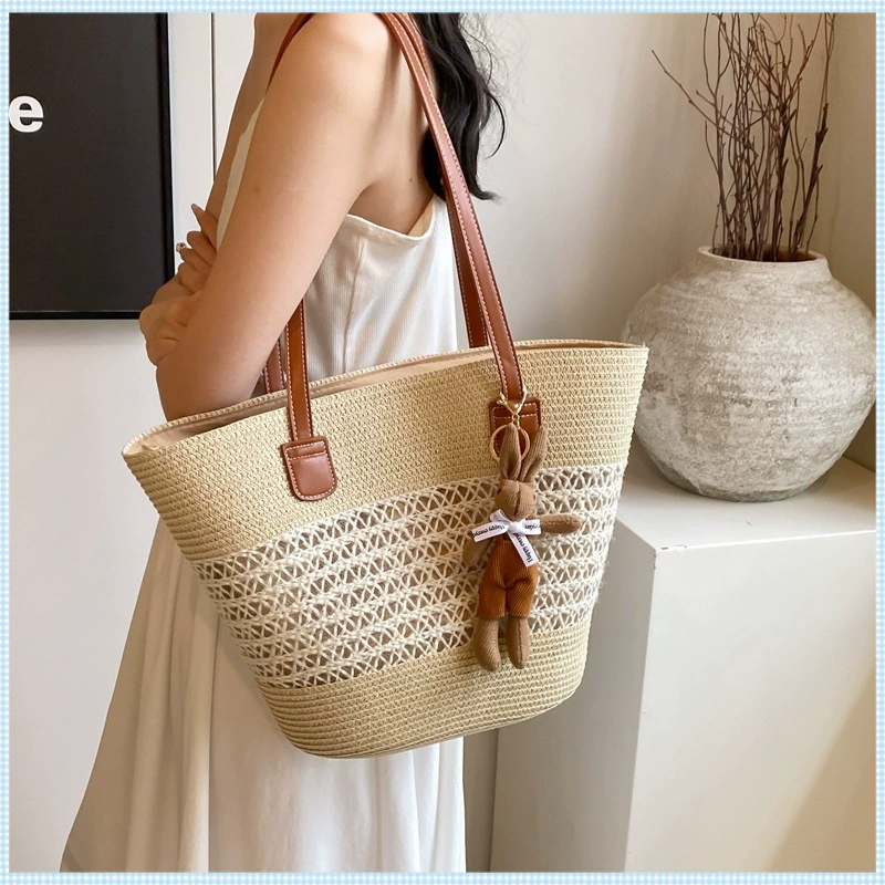 Горячая продажа летом популярная праздничная овощная корзина тканая сумка женская приморская плетеная сумка модная дикая поездка на одно плечо ведро