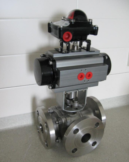 厂家直销 气动三通球阀 Q644F-16P 气动不锈钢三通球阀