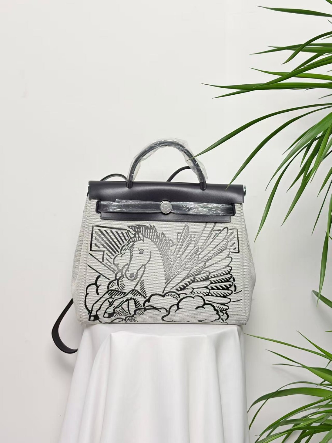 【Source Factory】Half-Waxed Thread Herbag31 Canvas and Leather Crossbody Handbag Large Capacity Wholesale