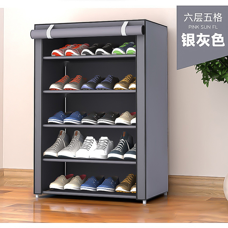 Nuevo zapatero de color sólido con persiana enrollable, zapatero grueso no tejido de gran capacidad, armario de zapatos simple de almacenamiento multicapa a prueba de polvo