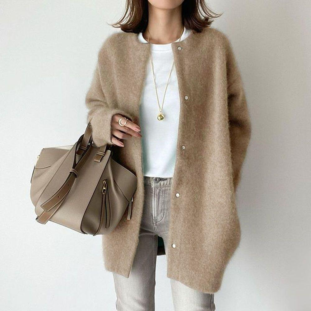 Women's Casual Solid Color Single Breasted Coat Woolen Coat display picture 3