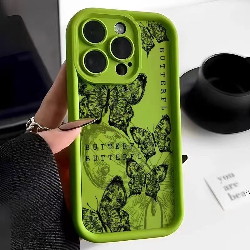 Mariposa retro para iPhone 16pro funda para teléfono móvil Apple 15 anti-caída 14 Japón y Corea del Sur 13promax nuevo 12x