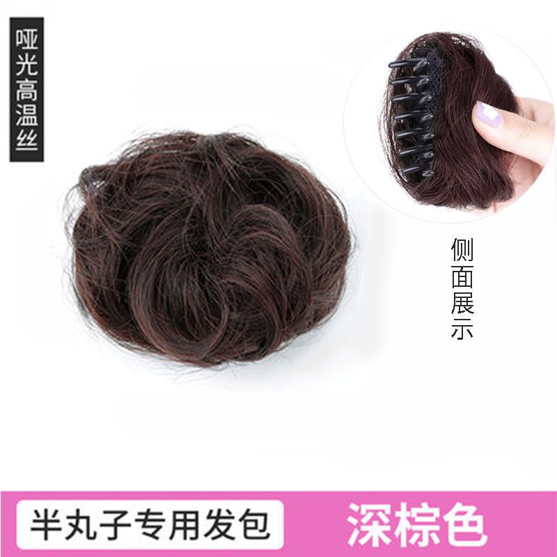 Pelucas de cabello de mujer bola cabeza agarrando clip de cabello brotes de flores mitad bola joyería de cabello de novia esponjosa caja de cabello natural bolsa de cabello