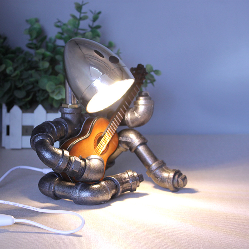 LED creative retro coffee robot for desktop
