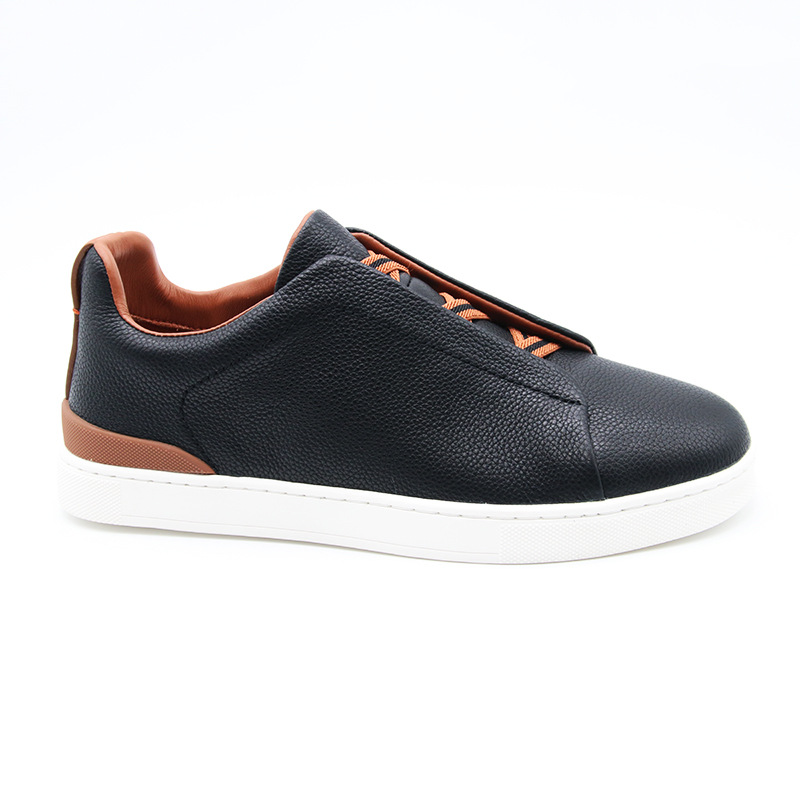 Litchi estampado cabeza de cuero de vaca negocios zapatos de cuero casuales al aire libre hombre ligero un pedale de moda zapatos de skate versátiles