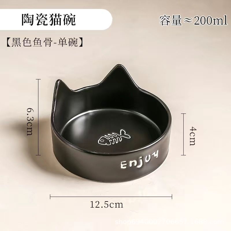 Tazón para gatos Tazón para comida para gatos de cerámica Tazón para mascotas Tazón para beber Tazón para alimentos Tazón para gatos todo en uno Tazón para gatos Tazón para perros No es fácil volcar el cuello