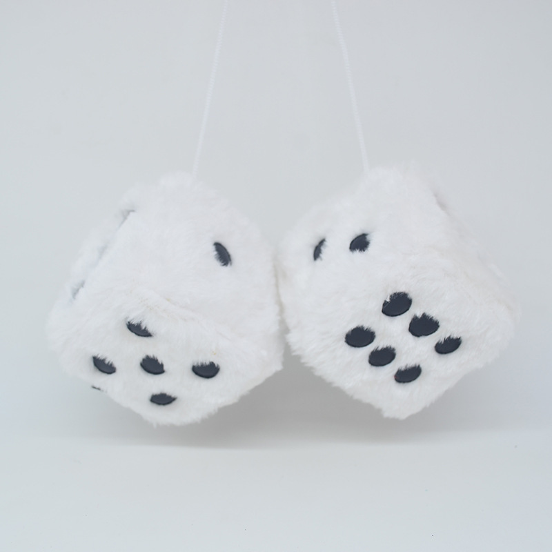 Aliexpress Amazon Wish Cross-Border Trade Plush Dice Car Pendant Dice Ornament Car Hanging Rearview Mirror Dropshipping