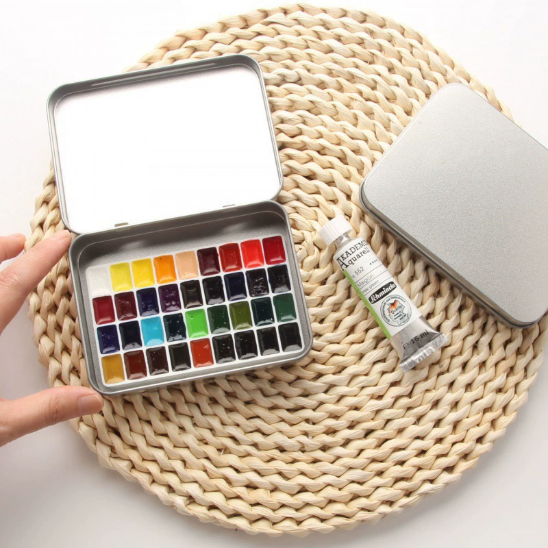 Твердая акварельная краска в новой упаковке Schmincke Van Gogh 24 цвета 36 цветов 39 цветов 0,51 Ze Wang