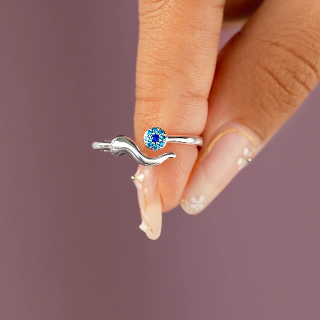 925 Sterling Silver Material 925 Sterling Silver Zircon Geometric Open Rings