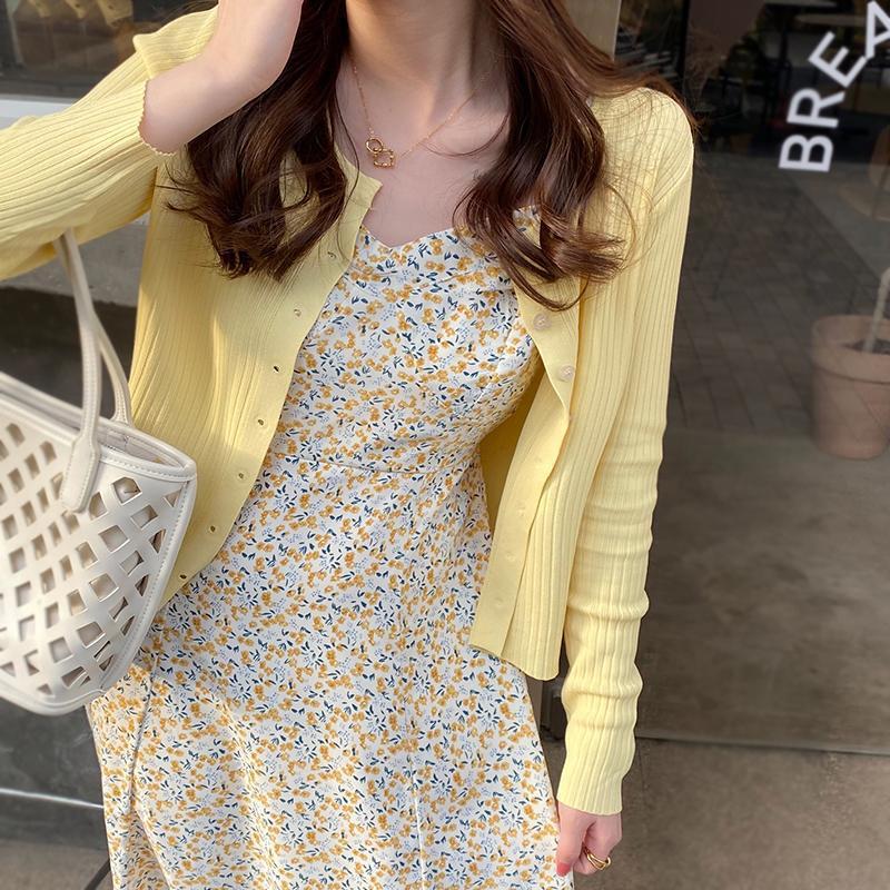 Ice Silk Knitted Cardigan Women's Thin Summer Suspender Skirt Outer Blouse Sun Protection Knitted Knitwear Jacket Air-Conditioned Shirt Top