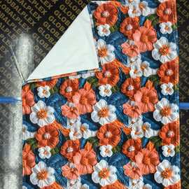 新款5D超清花卉法兰绒午睡毯立体印花单面印花办公室午睡盖毯定制