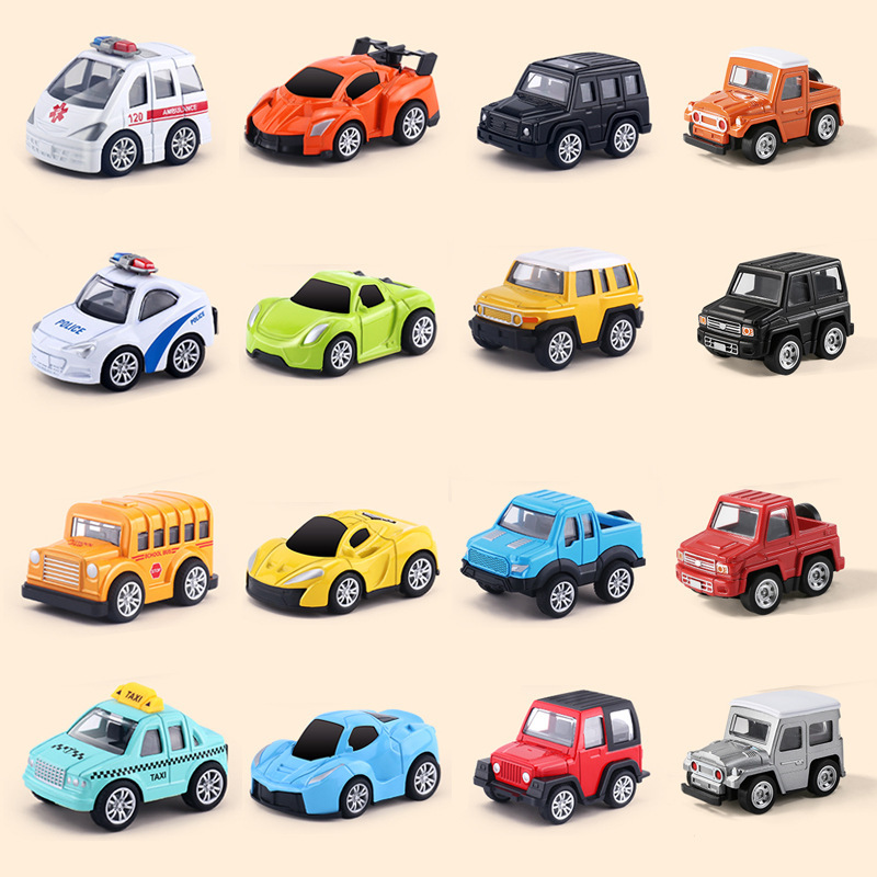 Alloy Car Racing Model Pull-Back Rescue Vehicle Off-Road Pickup Truck Toy Kidsren's Set Mini Boy