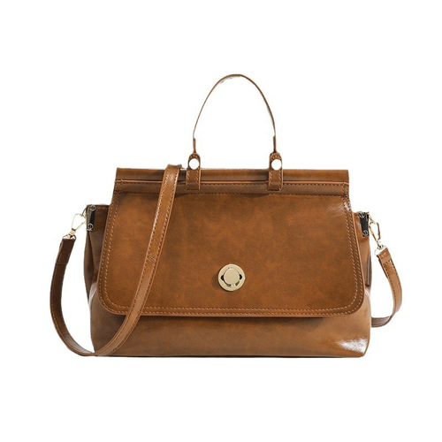 Large Capacity Retro Briefcase 2024 Winter New Style Quality Versatile Crossbody Hand Carry Bag Daily Commute Mail Carrier Bag for Women