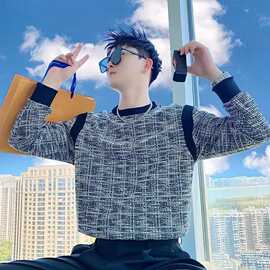 潮流帅气印花卫衣男款春秋季韩版新款圆领百搭上衣chic港风潮流