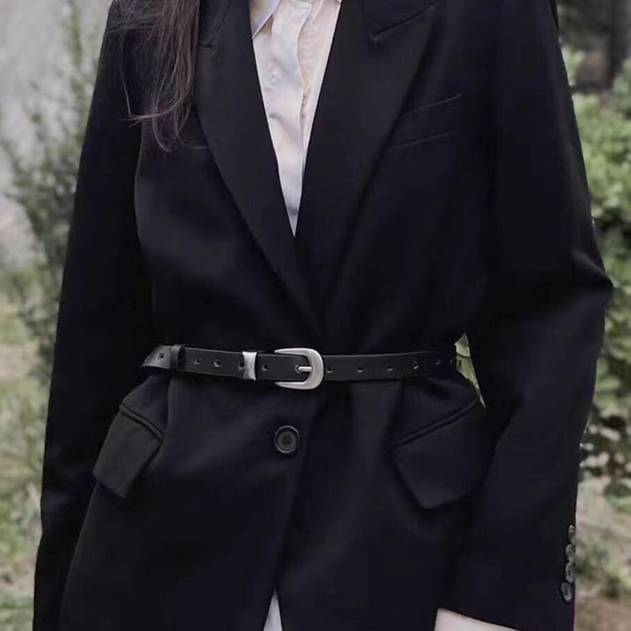 Retro black brand universal belt for men and women