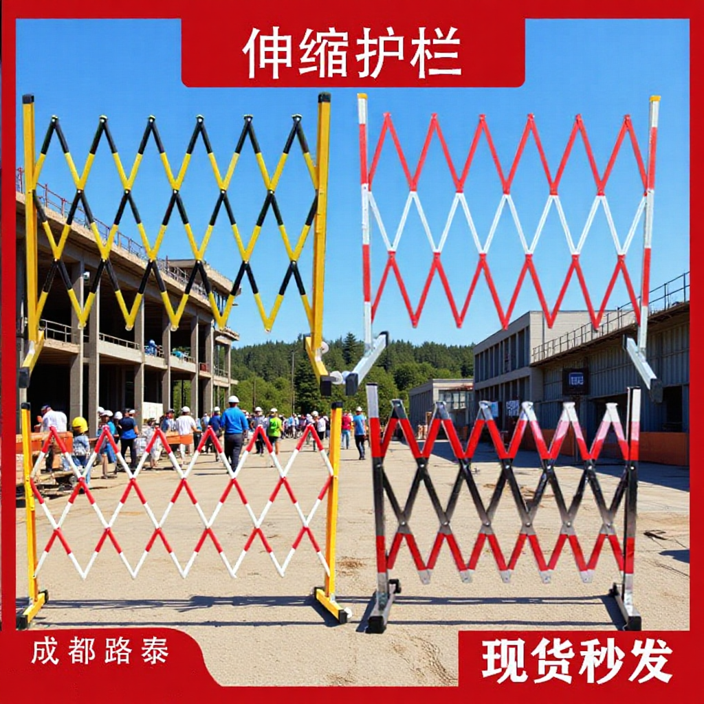圆管玻璃钢片式不锈钢可伸缩护栏移动隔离安全防护栏施工绝缘围栏