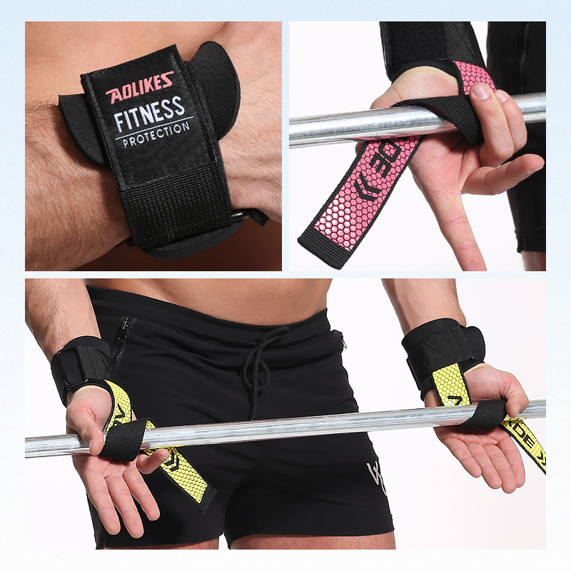 Aolix deportes protección engranaje levantamiento de pesas banda muñeca guardia fitness silicona antideslizante banda de tensión refuerzo duro tirar banda