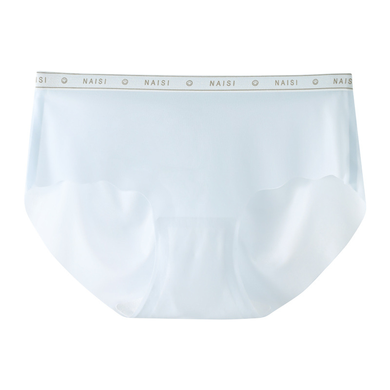 Bragas de seda de hielo para mujer, algodón, entrepierna antibacteriana, cintura media, chicas sexy, pantalones cortos triangulares, cabeza, ropa interior sin costuras transpirable de verano para mujeres