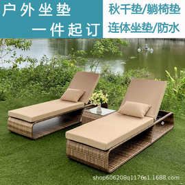 海绵坐垫定制长方形连体卡座躺床石凳椅子加厚防水防晒户外垫批发