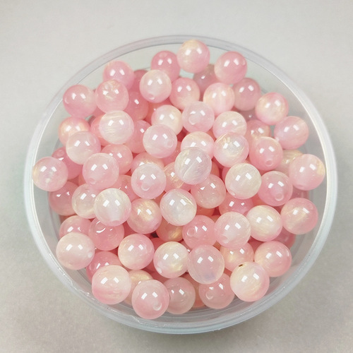 Resin imitation tiger eye stone cloud round beads colorful light flash 10mm straight hole loose beads DIY bracelet Buddha beads bead accessories