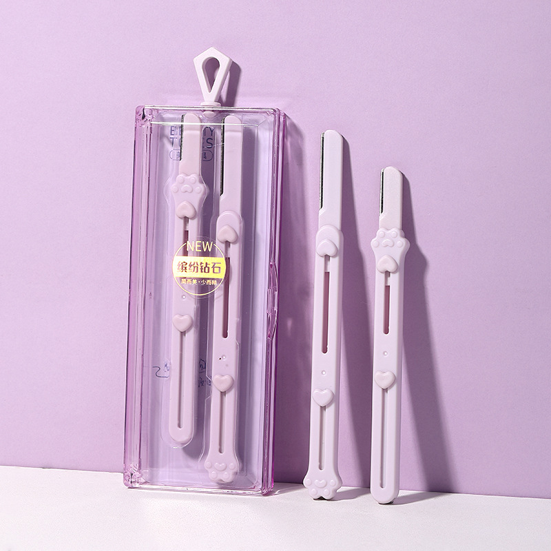 LMLTOP Paquete de 3 recortadores de cejas plegables, herramientas de belleza, cuchillas para cejas, juego de rasuradores de cejas para mujer A0369