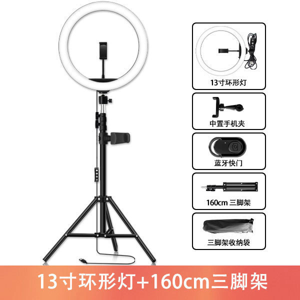 携帯電話の生放送の補助ライトの卸売りの10寸の美しい顔のringlightは携帯して地面のスタンドの環状の生放送の明かりを支えます。|undefined