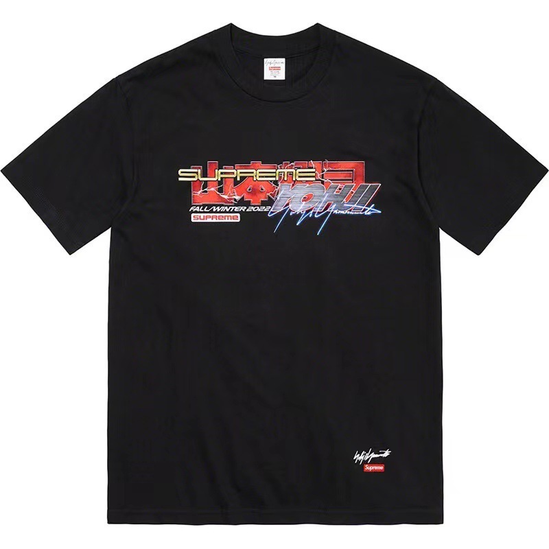 新しいアメリカのトレンディなストリートブランドミラノクロススモーククラシックユニセックスルーズで多用途なレターTシャツ|undefined