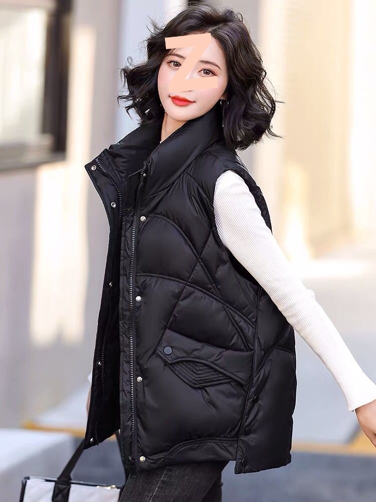 白鸭绒羽绒马甲女2025新款韩版宽松秋冬短款加厚坎肩背心百搭外套