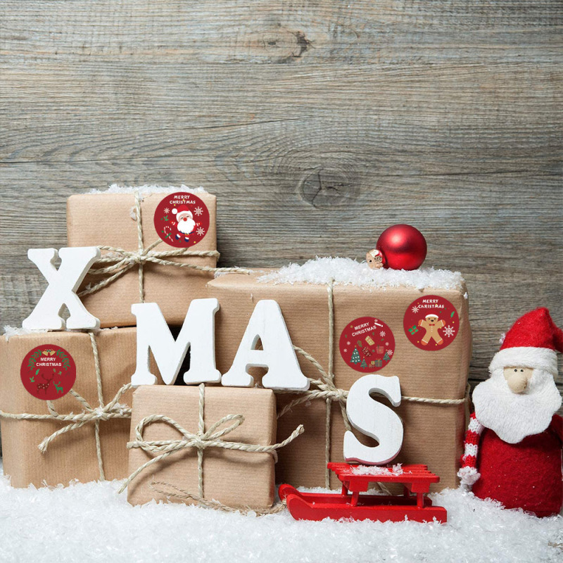 クリスマス新しい小さなステッカークリスマス包装箱ギフトボックスキャンディーバッグシールステッカービスケットバッグ非粘着シール|undefined