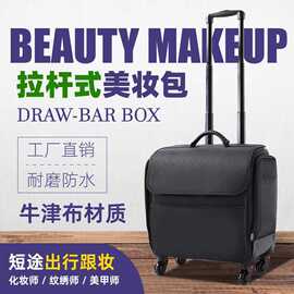 美容收纳化妆工具箱可移动拉杆便携式大容量旅行包化妆师行李箱