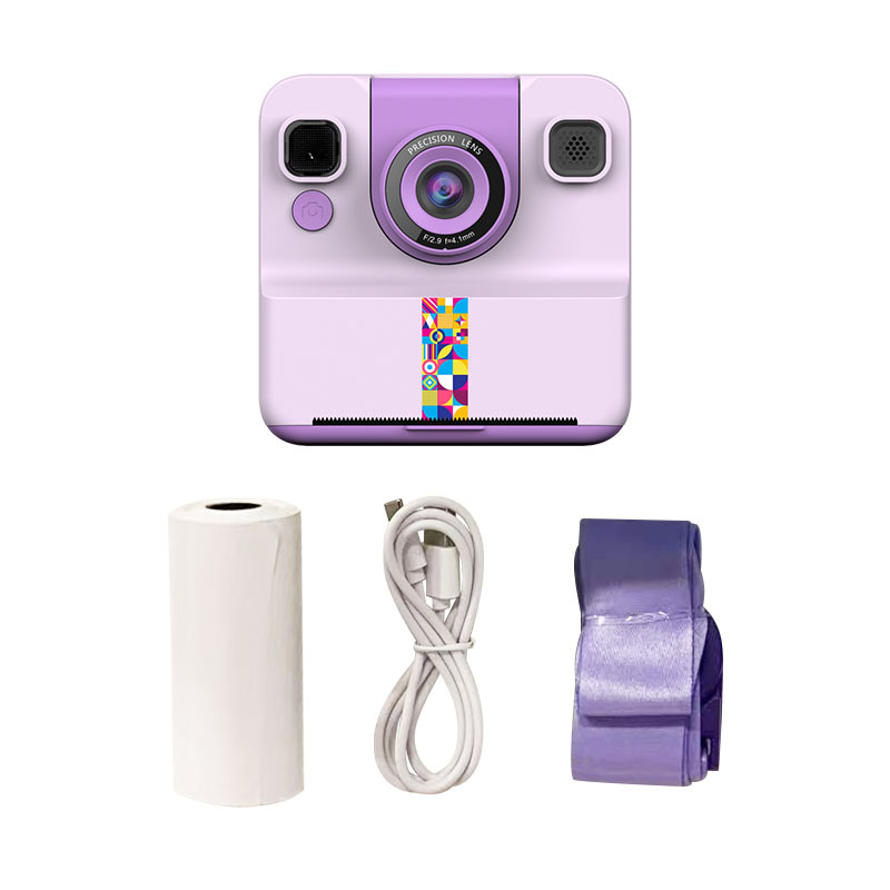Púrpura Palitter + papel de impresión * 1 + cuerda + cable de carga