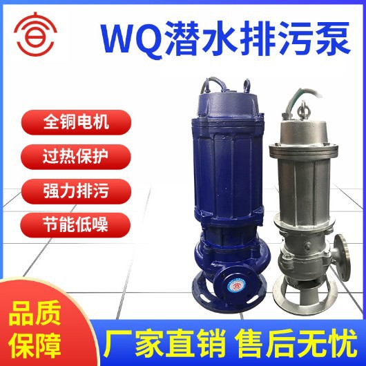 WQ潜水排污泵无堵塞污水地下水排泄液下污水输送铸铁不锈钢潜污泵