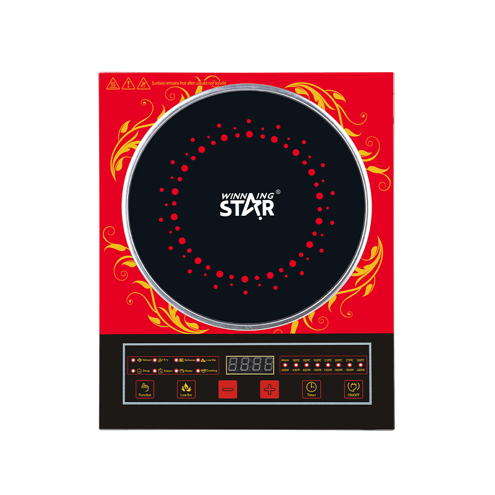Estrella ganadora transfronteriza estándar británico estándar europeo placa de cristal negro hogar inteligente táctil a prueba de agua panel de Cocina de Inducción