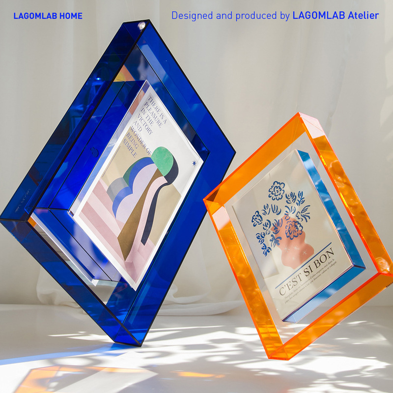 Light luxury acrylic transparent photo frame home decoration props decoration colorful geometric acrylic color matching picture frame wall hanging Light luxury acrylic transparent photo frame home decoration props decoration colorful geometric acrylic color matching picture frame wall hanging