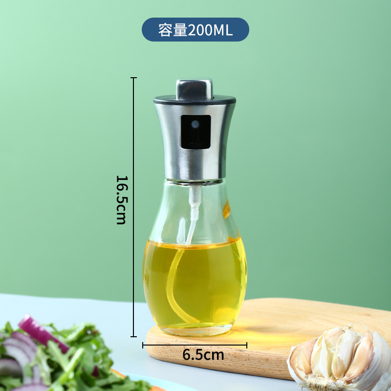200ml ステンレススチールスプレーボトル ガラス製食用油噴霧プレス式スプレーボトル オイルコントロールと脂肪減少スプレーボトル アーティファクト|undefined
