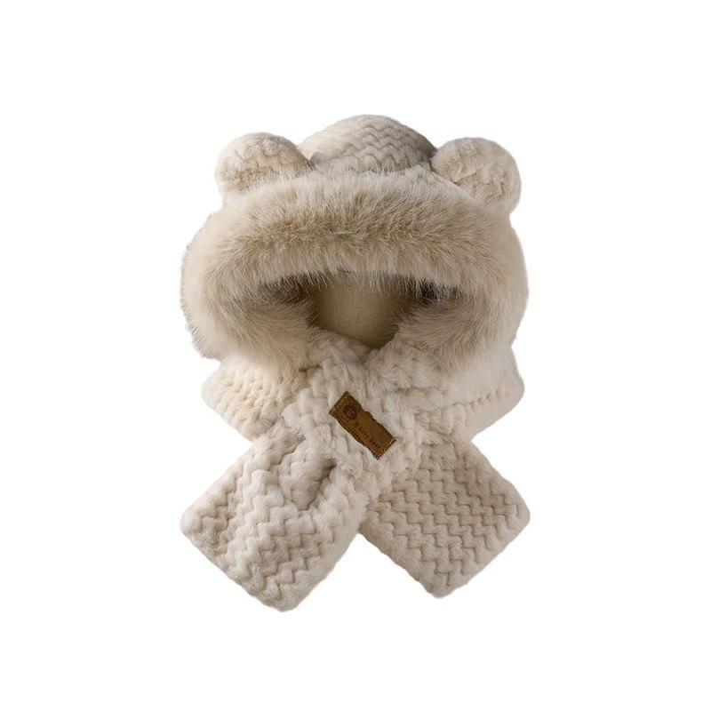 Velvet winter hat, keep warm universal fashionable scarf