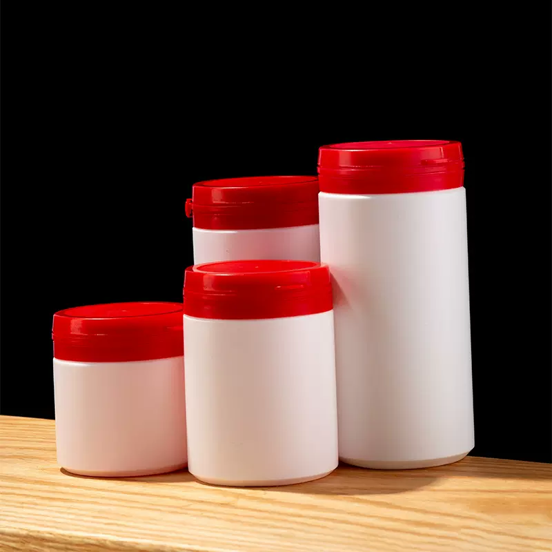厂家定制150ml白色撕拉盖广口瓶塑料瓶奶粉罐饲料罐加工带盖批发