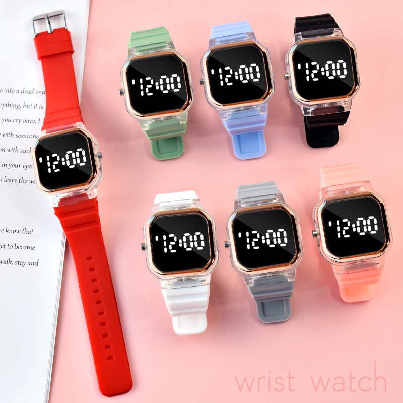 Silicone travel children's electronic square watch strap