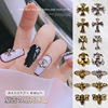 Metal Japanese nail decoration, retro set, wholesale, gold and silver