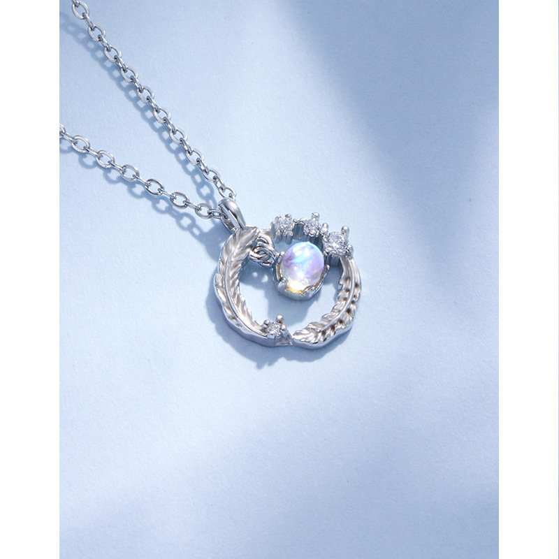 S925 plata esterlina collar de joyería las mujeres luz lujo simple diseño nicho sentido 2023 nueva pluma colgante cadena clavícula