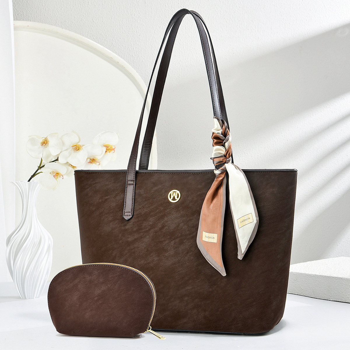 Dos piezas de paquete de bolsos de gran capacidad de invierno nuevo bolso de mano de moda de hombro mochila Totebags