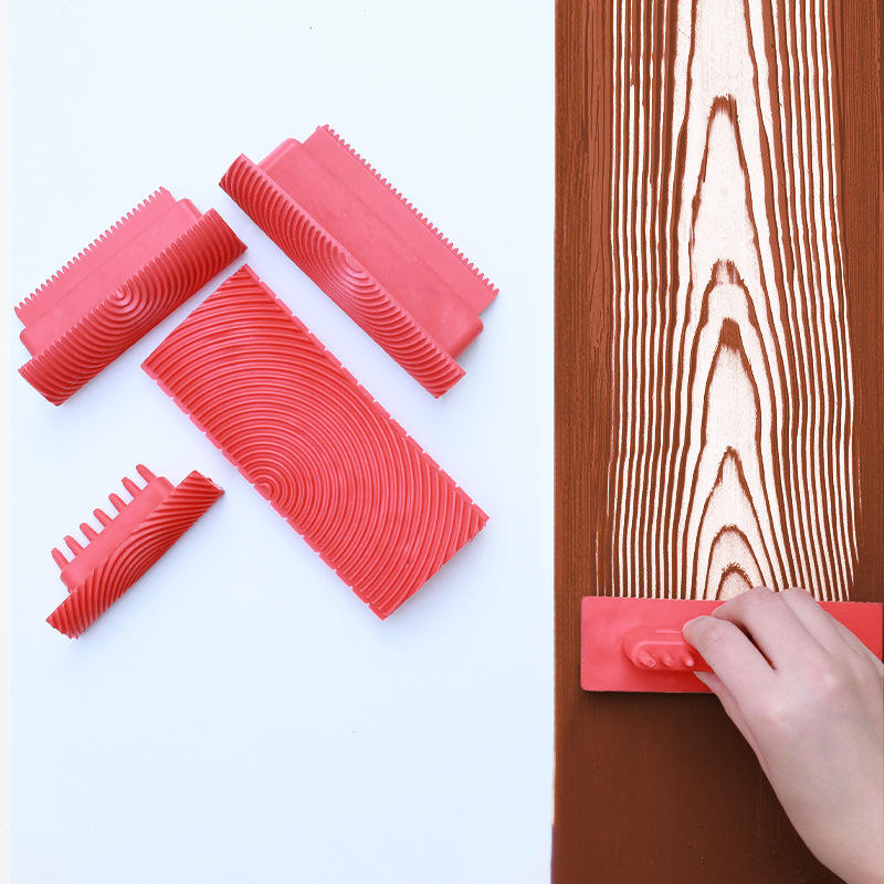Muebles de madera al por mayor imitación de madera pintura cepillo de barro de diatomita recubrimiento de barro de madera rodillo conjunto de hoja de madera fábrica directa