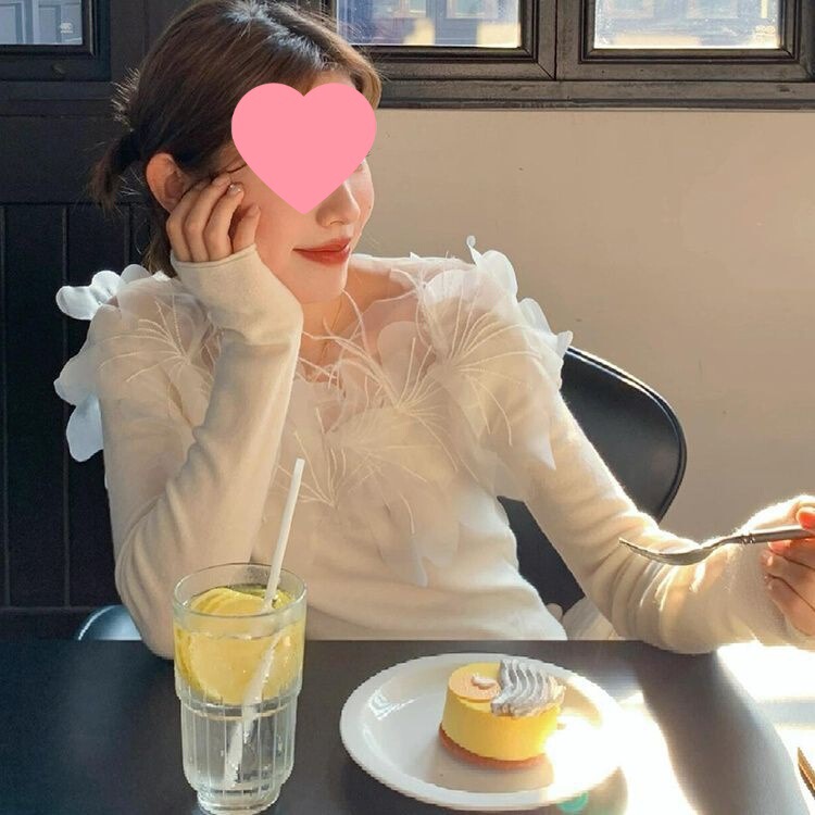 甜美温柔风立体花朵长袖针织衫女秋季修身显瘦高级感时尚减龄上衣|undefined