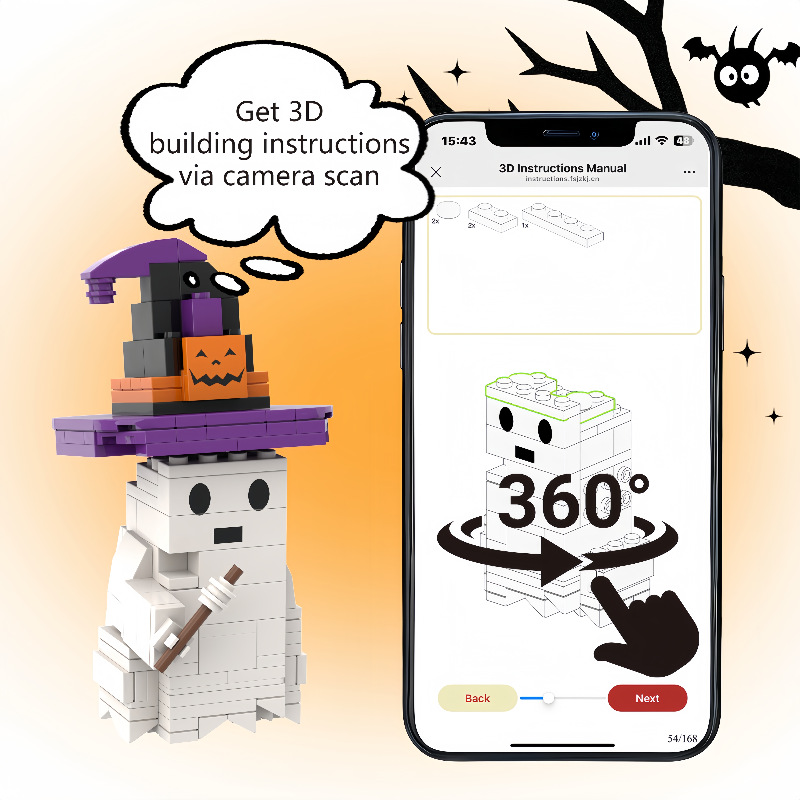 Halloween Building Blocks Set With Lights And Sounds For Children_voghion.com