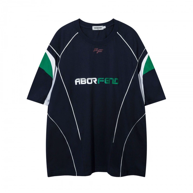 Ретро футболка с коротким рукавом, гоночный автомобиль, американский стиль, с коротким рукавом, оверсайз