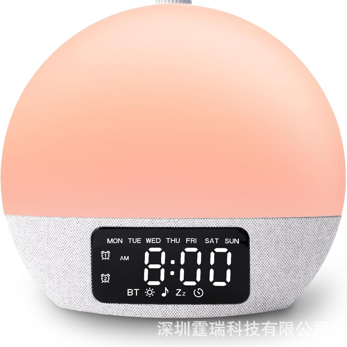 日出唤醒灯闹钟蓝牙音箱律动多功能跨境时钟伴睡白噪音机纯轻音乐