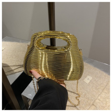 Evening Bags2025新款手提女包波纹晚宴包质感镜面单肩斜挎女包包