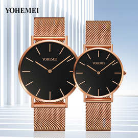 男女机械表经典情侣对装手表男士学生网带两针石英表大表盘情侣款