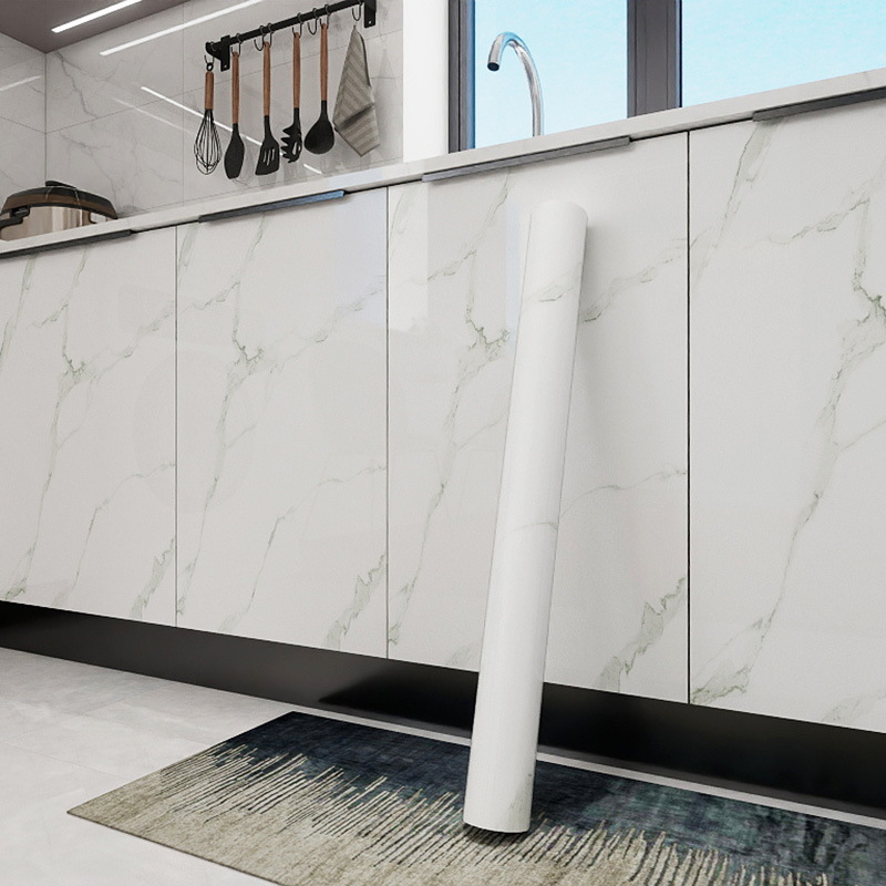 柜门贴防水防油厨房自粘家具出租屋灶台仿大理石橱柜柜门贴纸